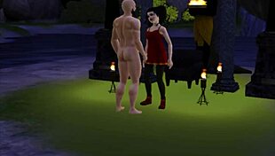3D animation of a demon goddess getting fucked by a monster
