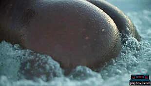 Ebony Beauty Mimi Desuka Strips Naked In A Pool For Playboy Shoot.