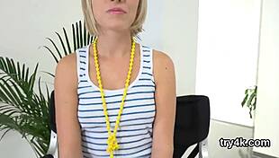 Elegant teen blows penis in pov before tight pussy gets penetrated hard