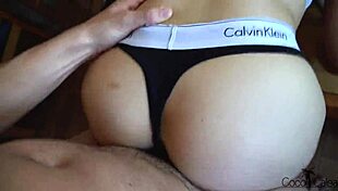 I banged that fit teen on the table and sprayed cum on her ass!