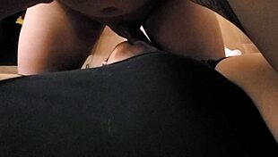 Honey deepthroats cock like crazy!