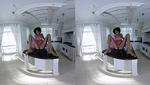 Chocolate Candy Girl Spreads on Desk in VR