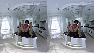 Chocolate Candy Girl Spreads on Desk in VR