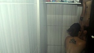 Two friends bang the hot one in the shower