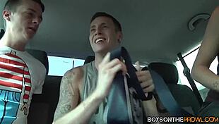 Banging session for twinks picked up in vehicle