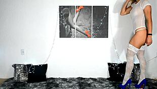 Provando Meias Sensuais Anal Assfucking With Monster Cock