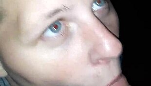 Good girl jacki giving outdoor blowjob with cum swallow