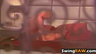 Real footage from red room at Playboy mansion with couples and groups