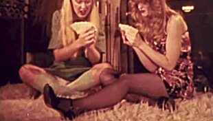 Vintage British lesbian step sisters experiment with taboo desires