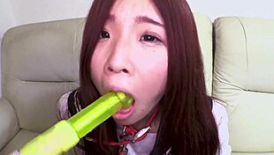 Reika Seto in Uniform Blowjob Scene