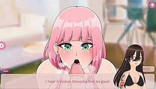 Zoey, my hentai sex doll, gives blowjob