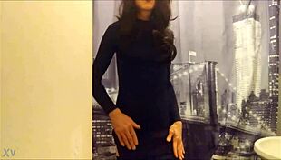 Lady in black x, looking elegant and mysterious.