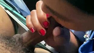 brunette slut sucks it all and swallows every drop with passion