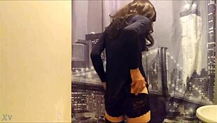 Lady in black x, looking elegant and mysterious.