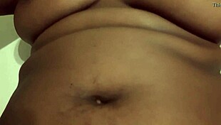 She VIBRATED her HAIRY ebony PUSSY until ORGASM