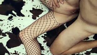 Milf secretary in stockings takes anal creampie from pov