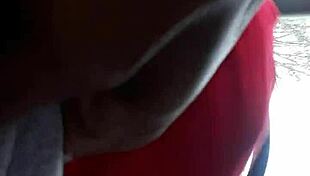 Ebony beauty slinging sloppy blowjob in a car video