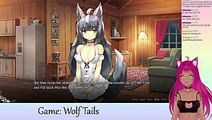 Vtuber LewdNeko Plays Wolf Tails Lesbian Hentai Game!