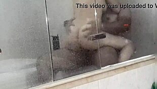 Eating her wet pussy in the tub leads to surprise blowjob