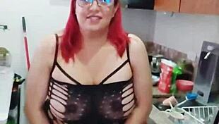 sammy's latina mature big boobs tempt in the kitchen