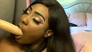 Lexo Butterfly performs submissive sucking and spitting blowjob