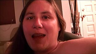 dirty slut uses glass dildo on her cunt in maledom toy play