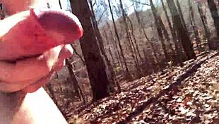 Hiking naked with clothes ripped for outdoor masturbation and cum dripping!