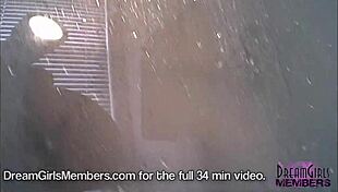 Big booty cutie strips and showers in the bathroom.