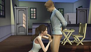 Hey, that naughty classmate is sucking the teacher