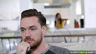 Brunette carameled skin teen 18+ claire black hops on the studs dick for a joy ride 😍