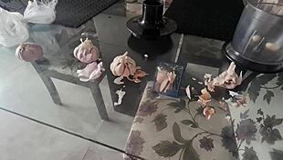 blonde latina shows her big ass and pussy