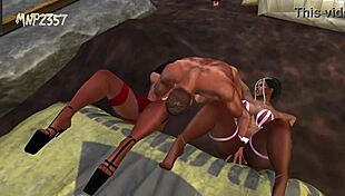 Wow, 3D busty threesome!