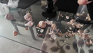 blonde latina shows her big ass and pussy