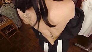 Domino Presley masturbates in POV shemale scene