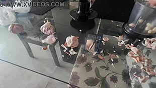 blonde latina shows her big ass and pussy