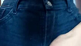 playing with a belt on her pussy and spanking in this casual scene