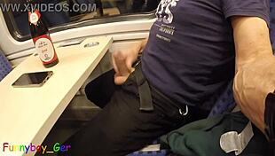 Public Train Cumshot Attempt Interrupted by Station