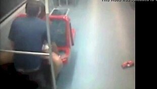 a voyeur catches public sex in santiago metro wagon.