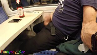 Public Train Cumshot Attempt Interrupted by Station