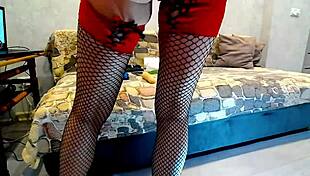 Stretching ass in webcam cosplay session