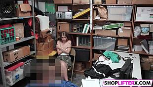 Cute Thief Punished with Big Cock Slam in Shop Blowjob