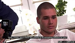 Steven Gowler Turns Gay Office Threesome Into Bareback Passion