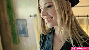 hey, scared teen stepsisters got pranked by stepbro this halloween night!