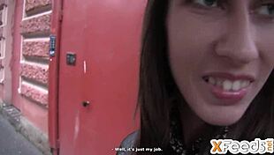 russian agent finds skinny brunette for hardcore casting fuck on rainy day