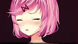 Natsuki in the restroom during triple trouble