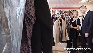 damn! gabi gold rides a thick dick with her bald head shining at private com.