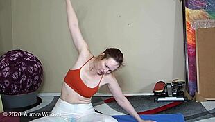 Milf babe in sexy socks and panties during lesson