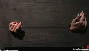 Bound slave gets waxed and roughly fucked in bondage.