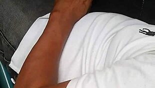 Transsexual Chacal Masturbates Cock In Public Bus