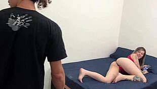 My boyfriend's friend fills my pussy with cum while he watches